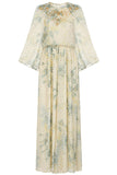 Melissa Cream Floral Print Maxi Dress with Embellished Detailing