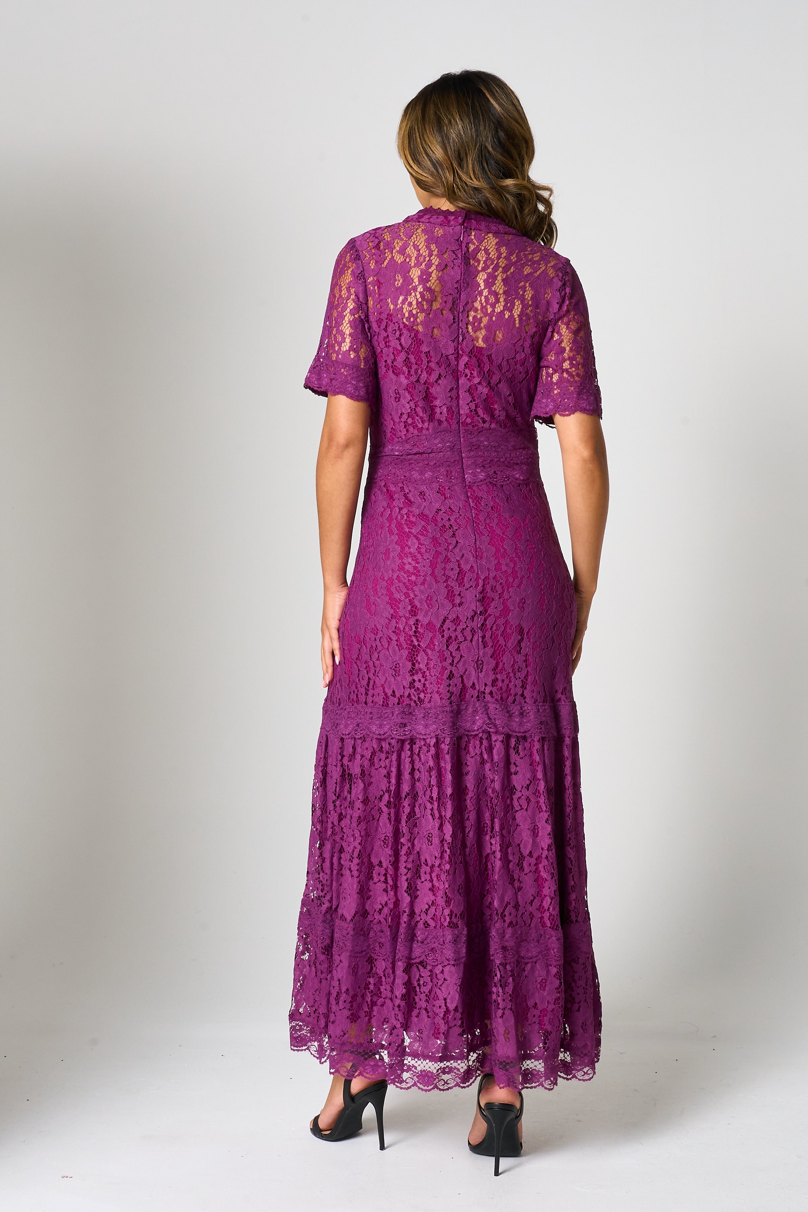 Mila Purple Lace Maxi Dress