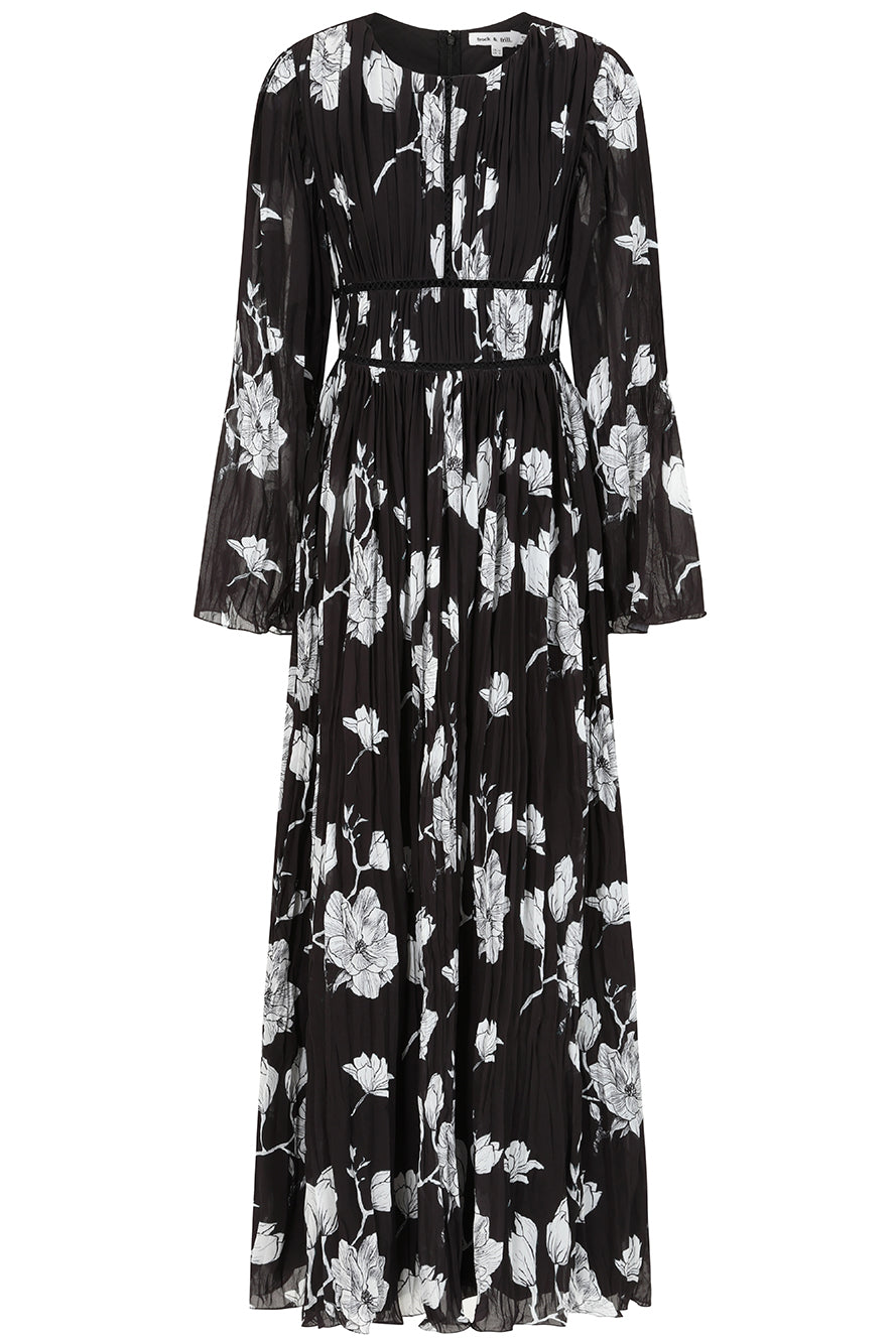 Mira Black Floral Print Maxi Dress