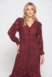 Moira Burgundy Lace Midaxi Dress