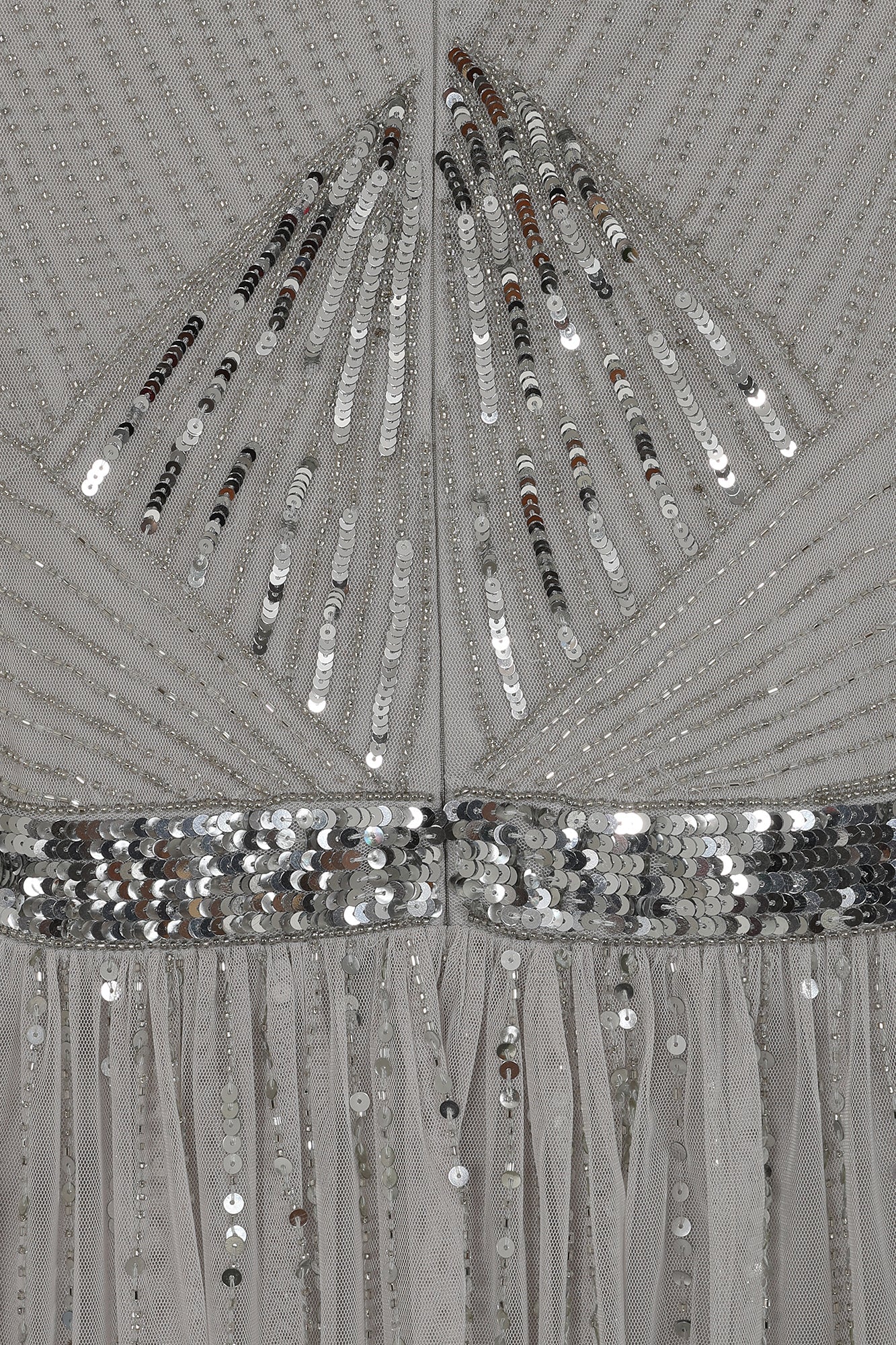 Morgan Grey Sequin Cape Sleeve Maxi Dress