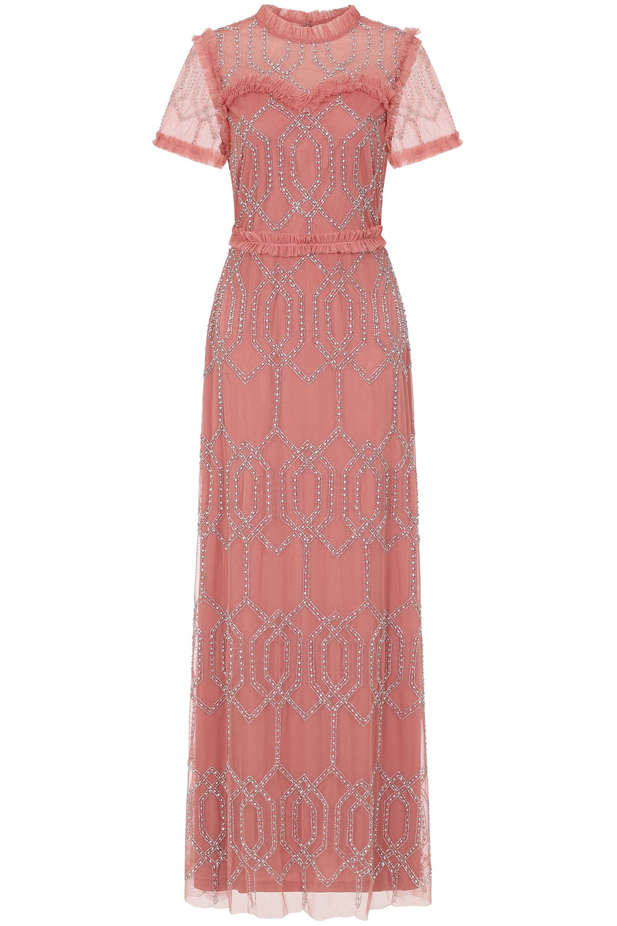 Naomi Blush Embellished Maxi Dress