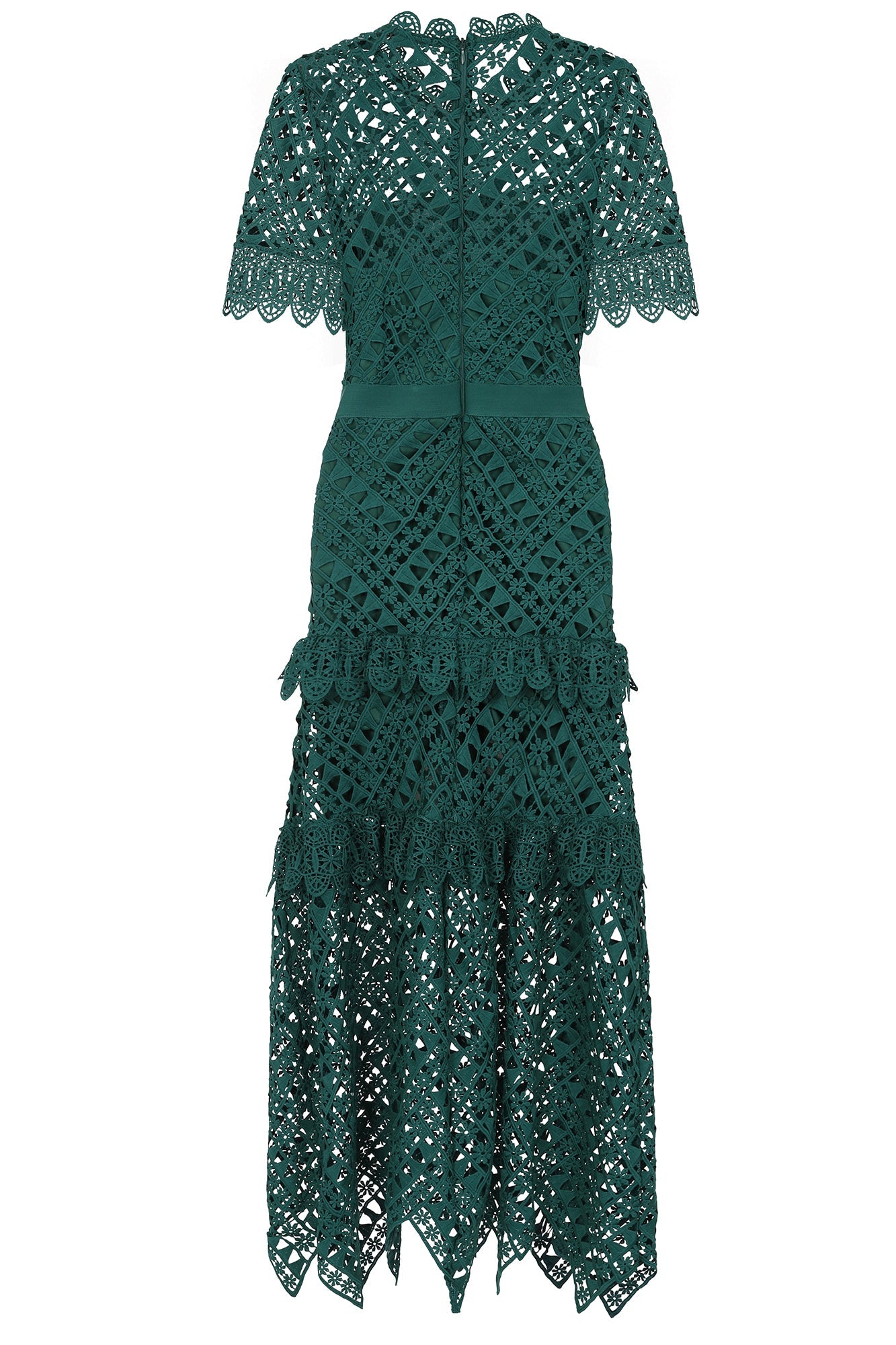 Narelle Crochet Lace Midaxi Dress - Alpine Green