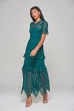 Narelle Crochet Lace Midaxi Dress - Alpine Green