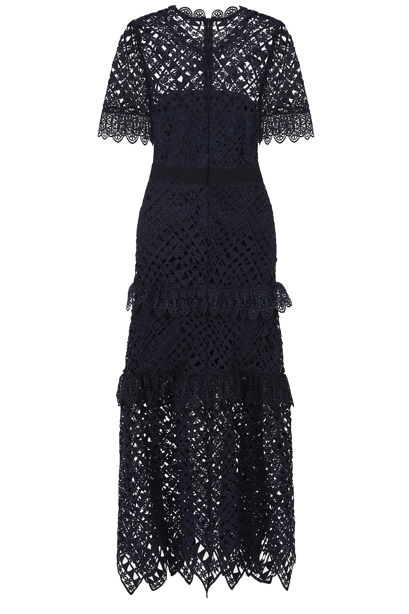 Narelle Crochet Lace Midaxi Dress - Navy