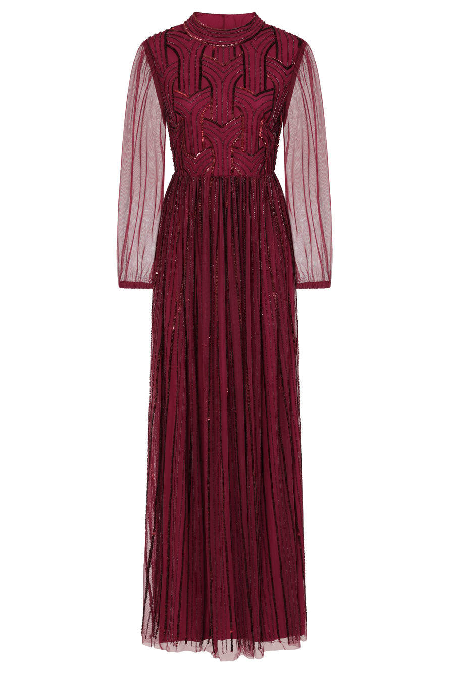 Natalia Berry Embellished Maxi Dress