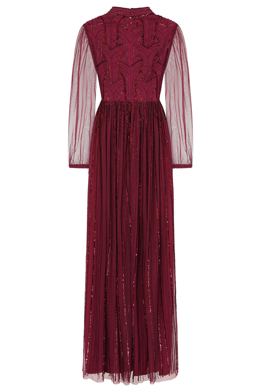 Natalia Berry Embellished Maxi Dress