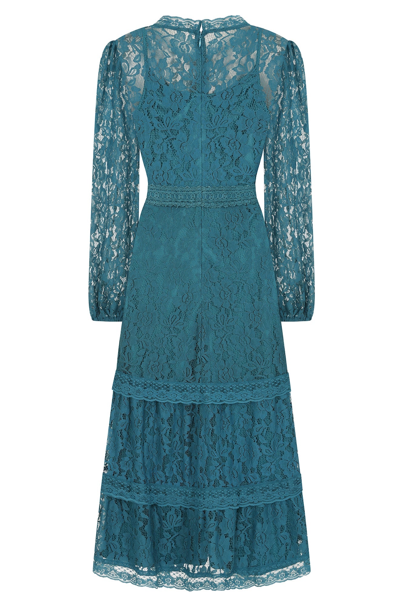 Nerine Teal Lace Midi Dress