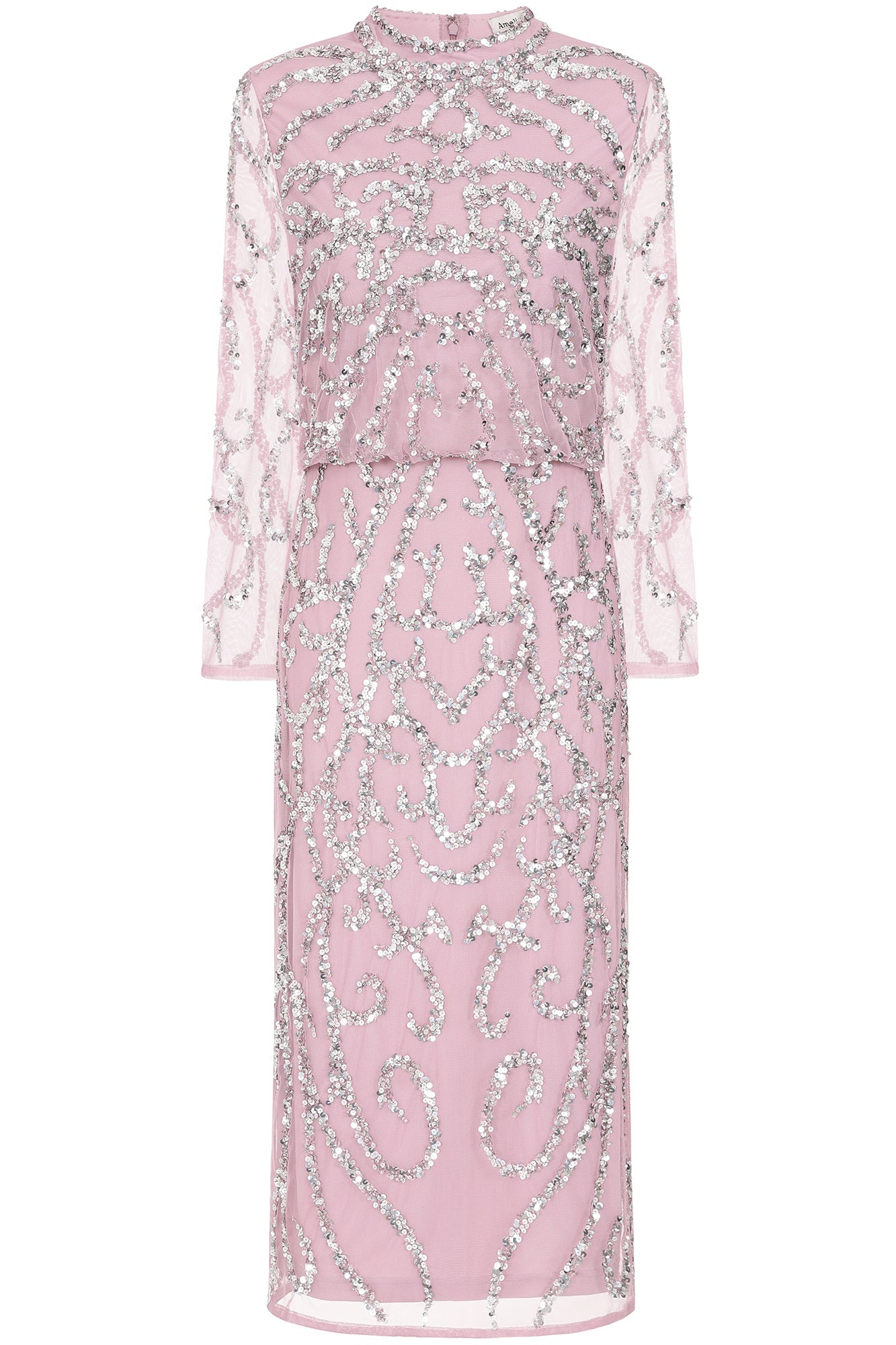 Nicola Sequin Midi Dress in Lilac