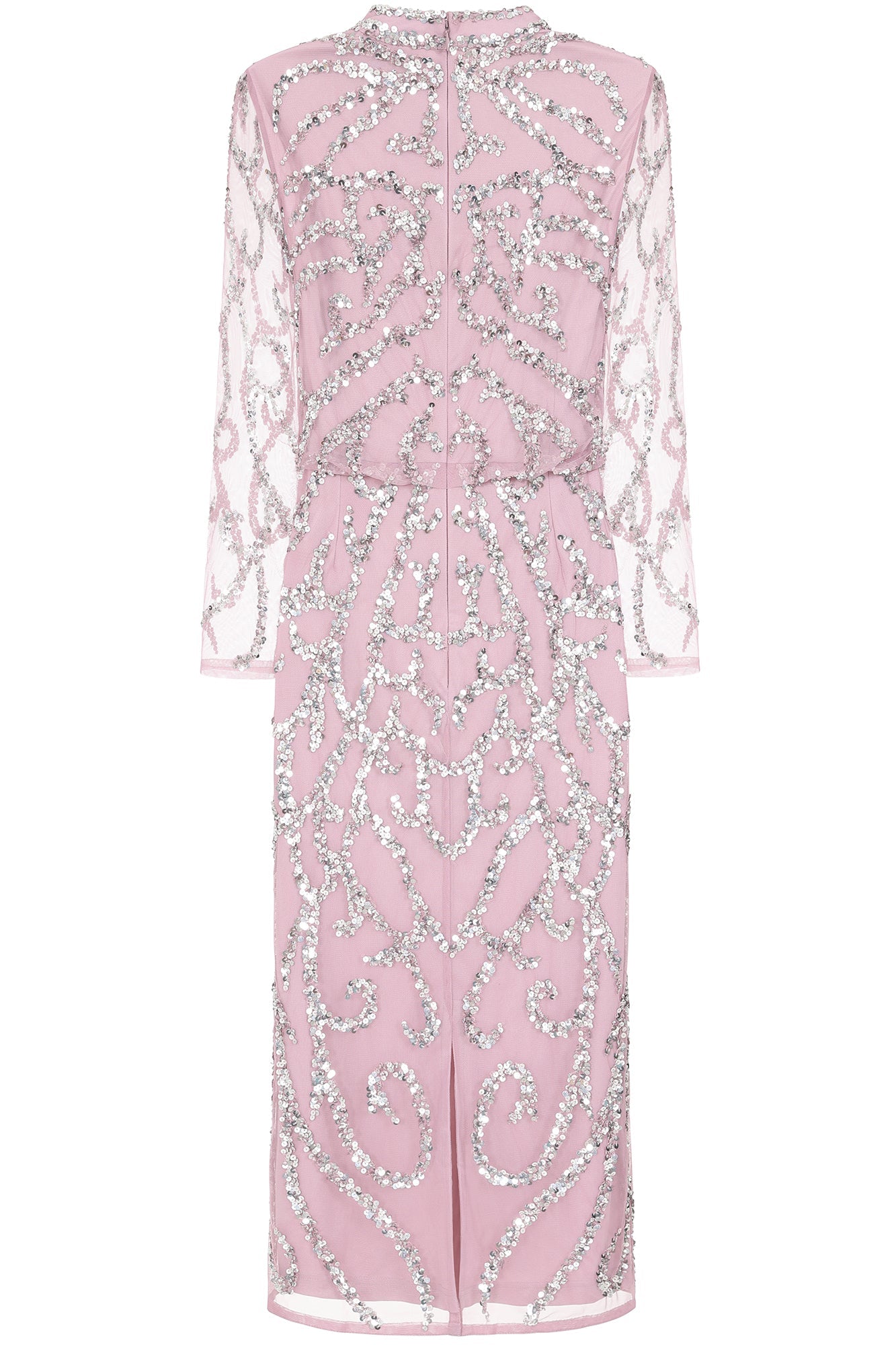 Nicola Sequin Midi Dress in Lilac