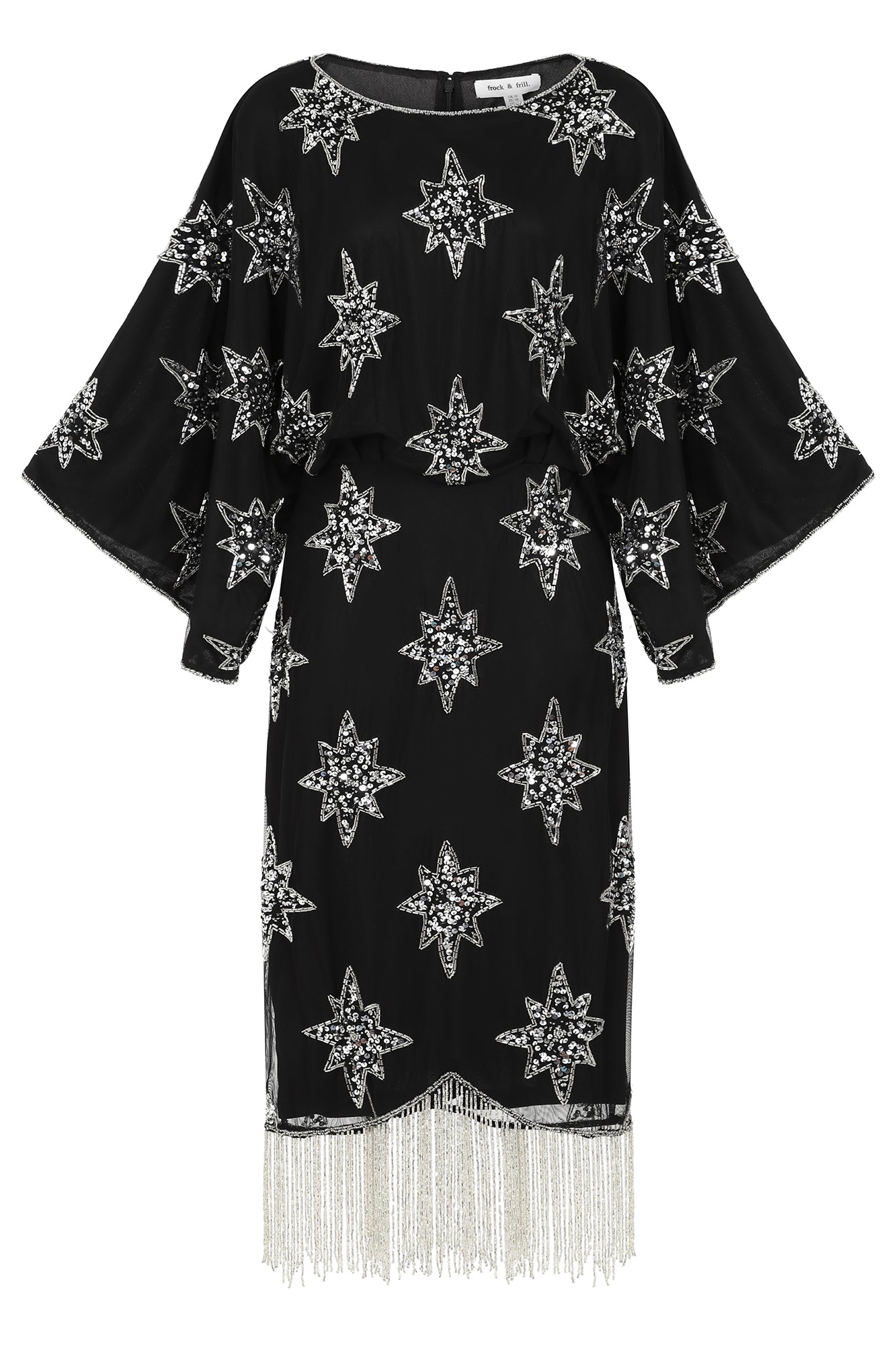 Nixie Black Star Embellished Midi Dress