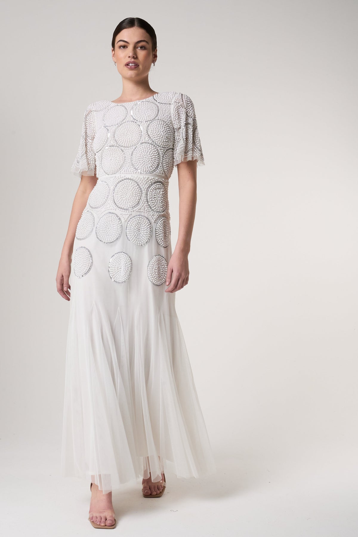 Norma White Embellished Maxi Dress 