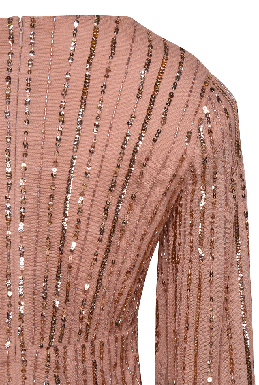 Oriana peach-blush embellished cape sleeve maxi dress with flowing cape sleeves and modest silhouette, ideal for weddings, formal occasions and evening events.