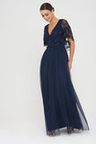 Patricia Navy Embellished Maxi Dress