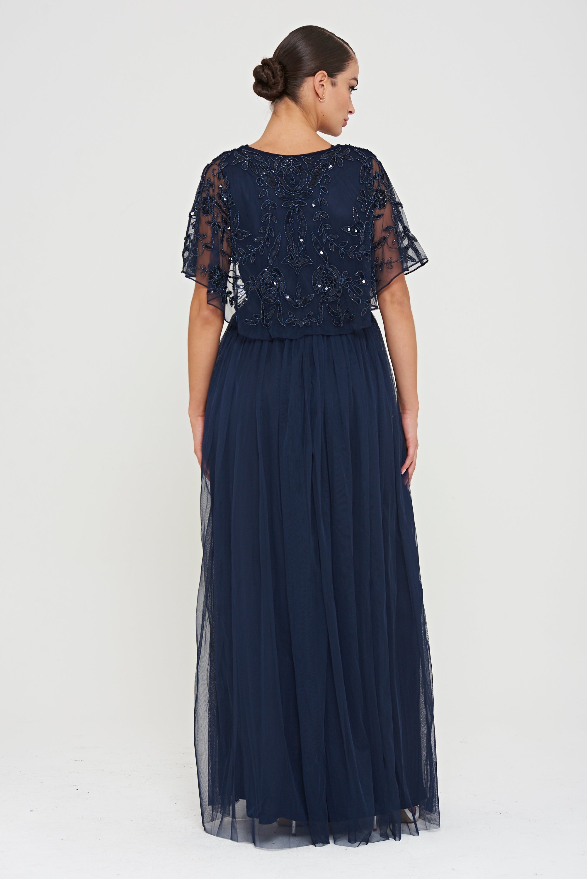 Patricia Navy Embellished Maxi Dress