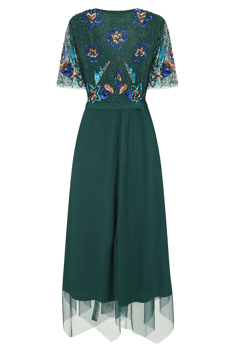 Paula Green Embellished Midi Dress