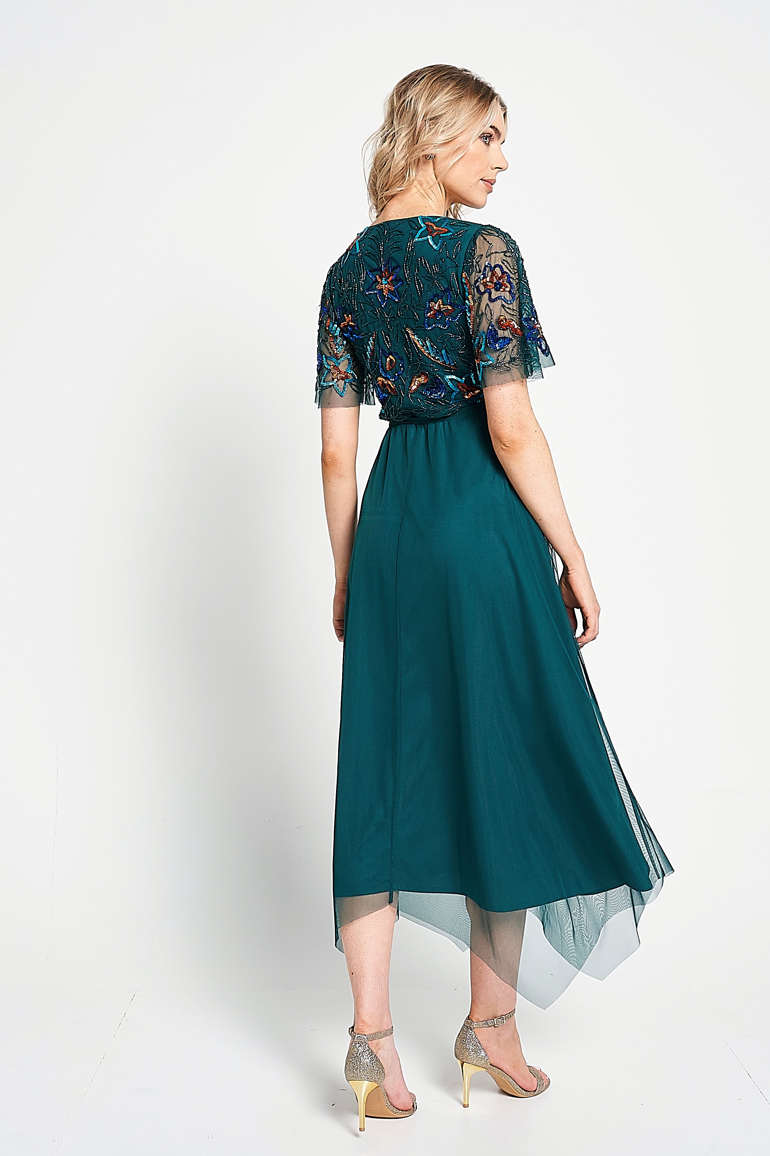 Paula Green Embellished Midi Dress