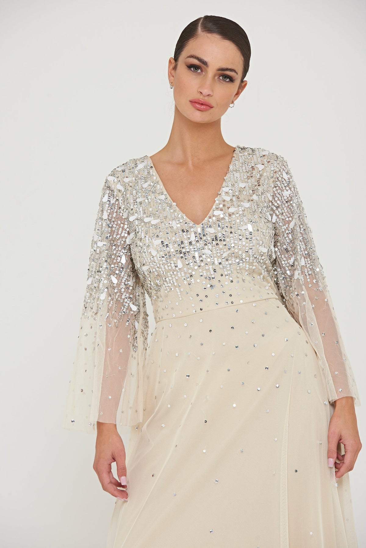 Pearl Embellished Maxi Dress