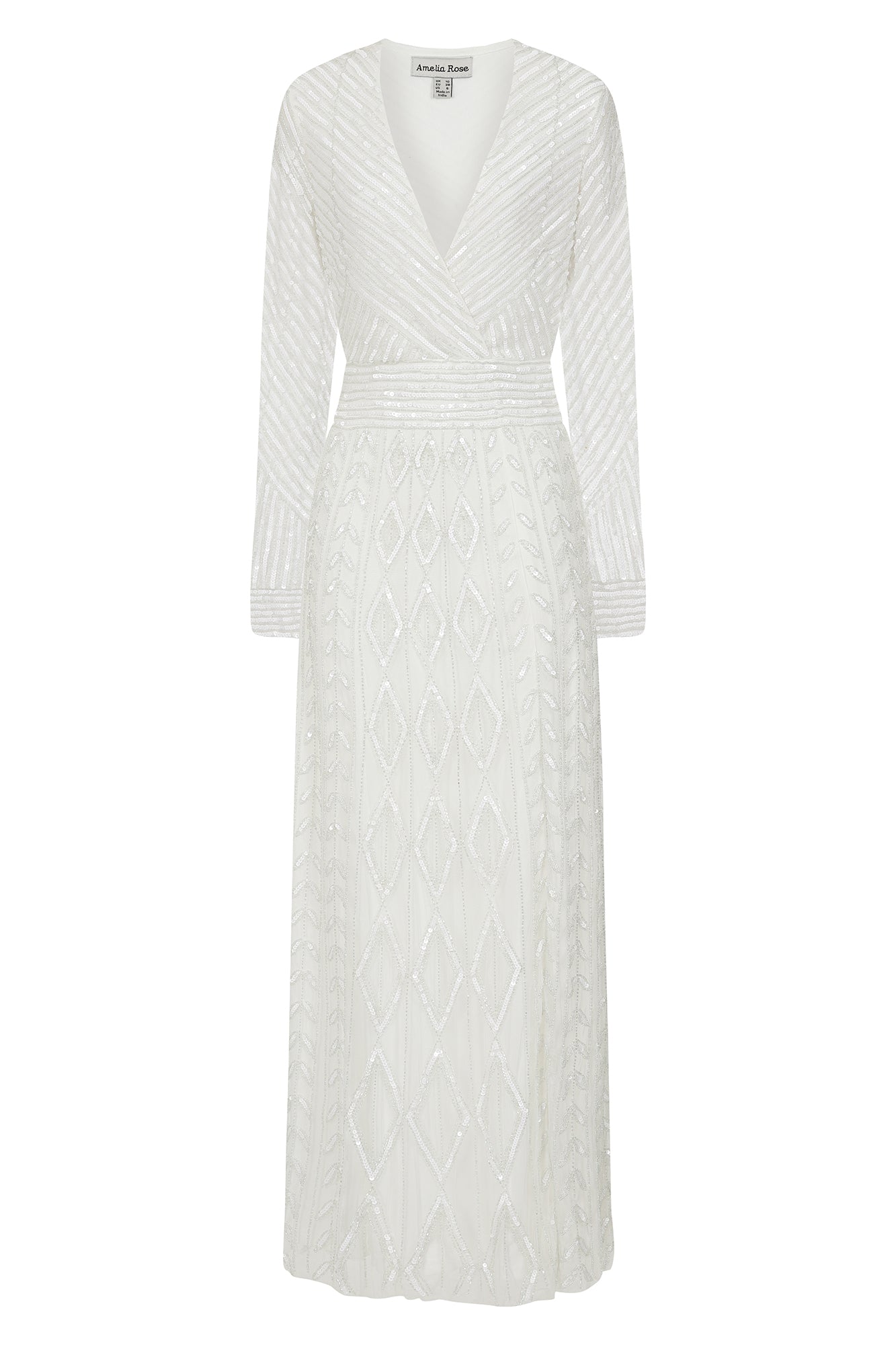 Priscilla White Embellished Maxi Dress