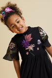 Addie Black Floral Embroidered Dress