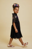 Addie Black Floral Embroidered Dress