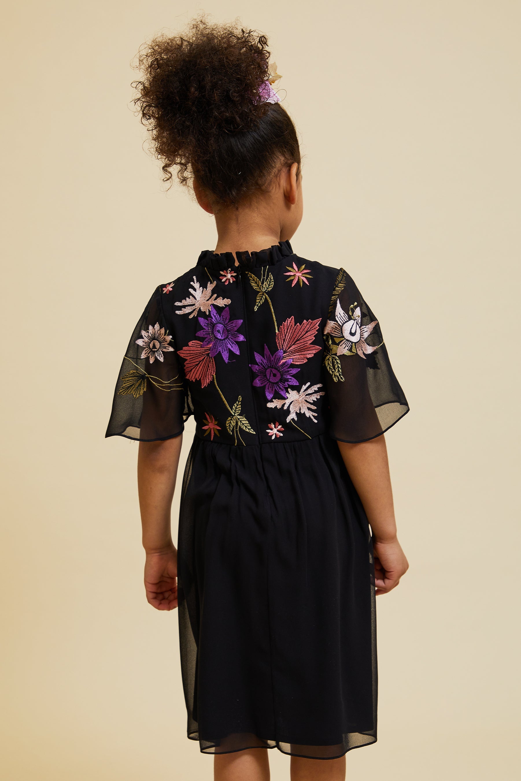 Addie Black Floral Embroidered Dress