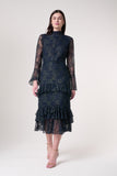 Raina Navy Lace Midi Dress