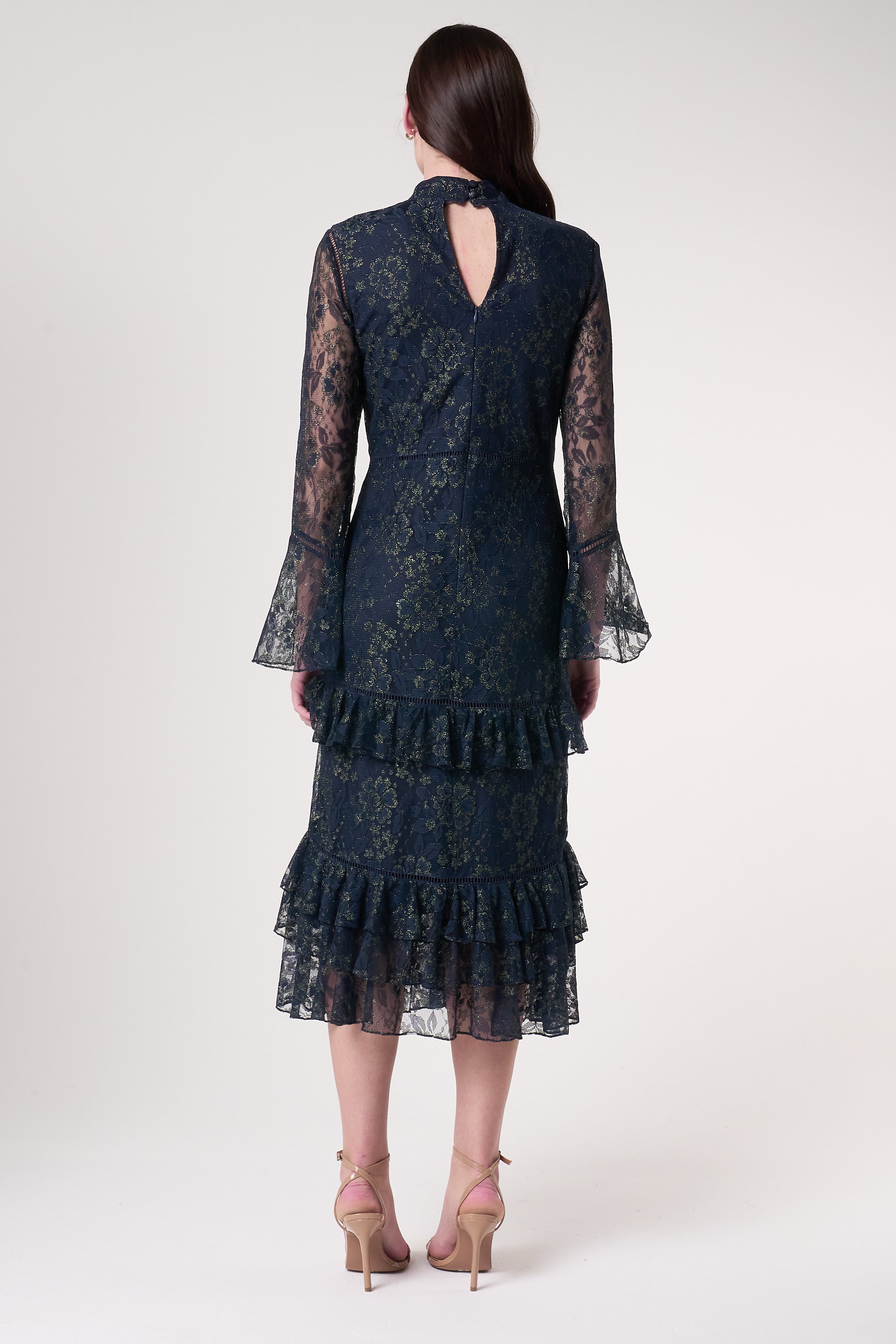 Raina Navy Lace Midi Dress