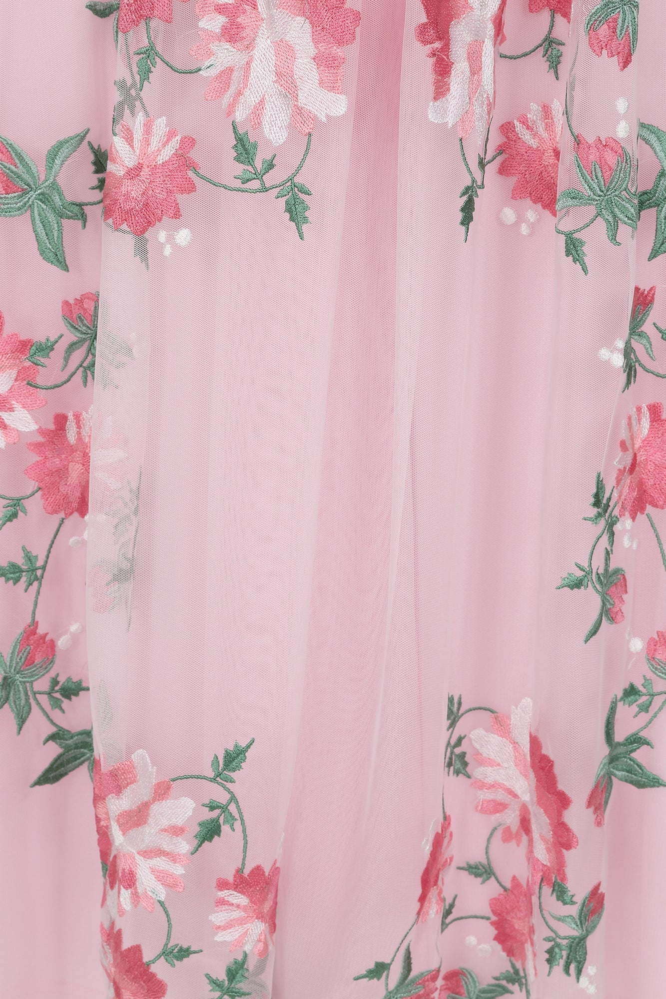 Raisa Pink Floral Embroidered Maxi Dress