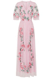 Raisa Pink Floral Embroidered Maxi Dress