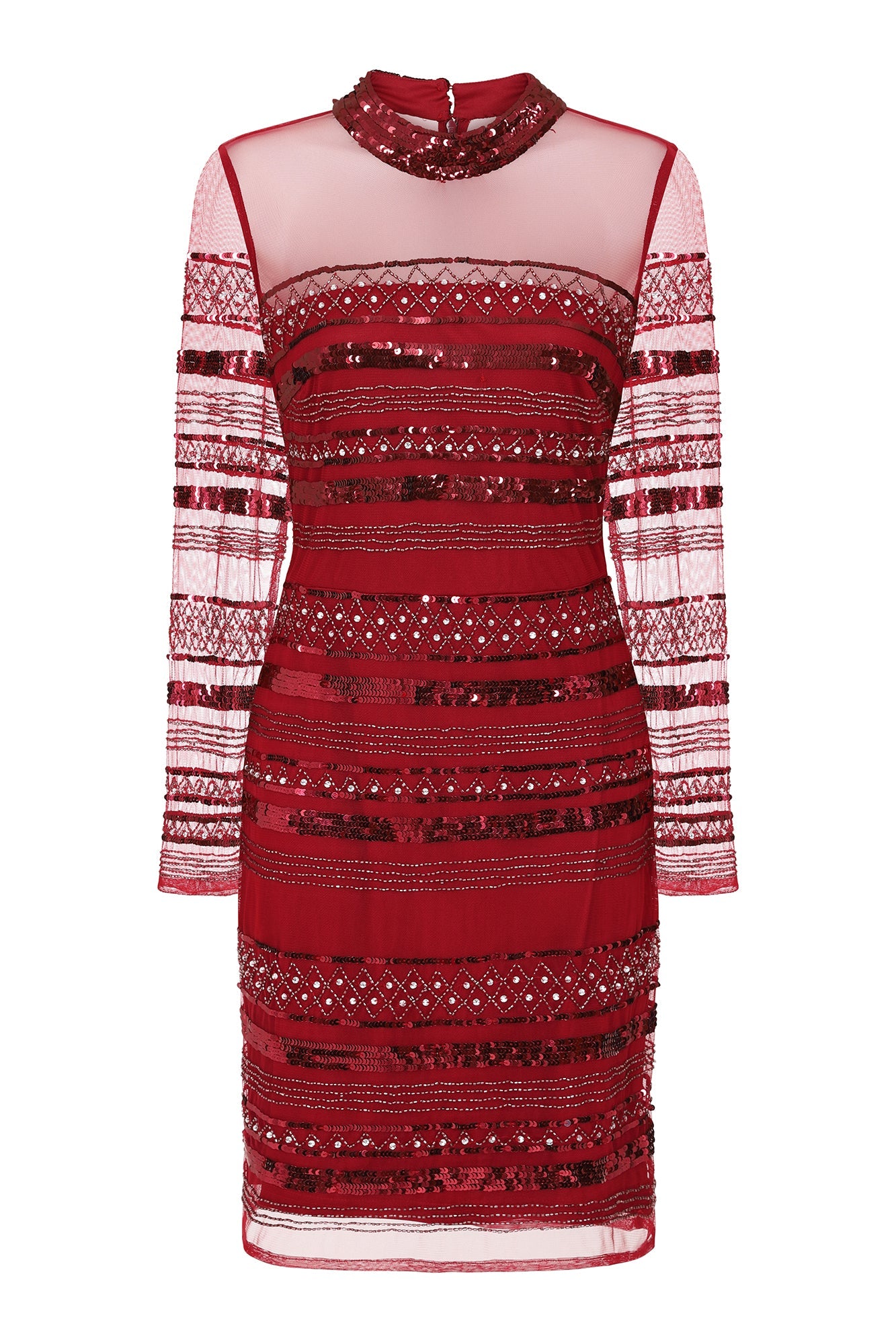 Rowan Embellished Dress - Red