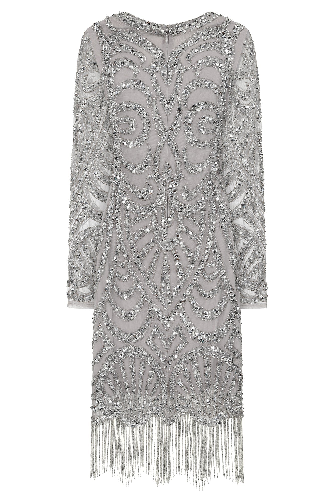 Roxie Embellished Shift Dress - Silver