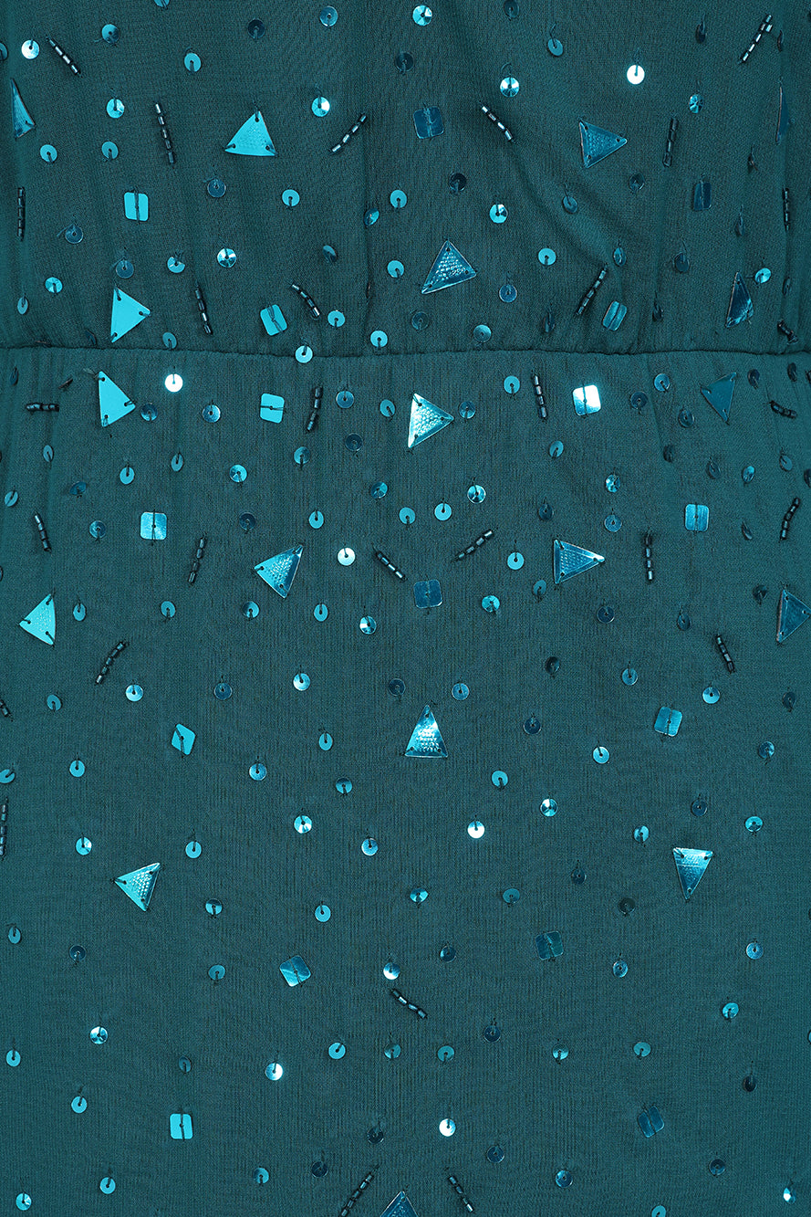 Ruth Green Embellished Maxi Dress 