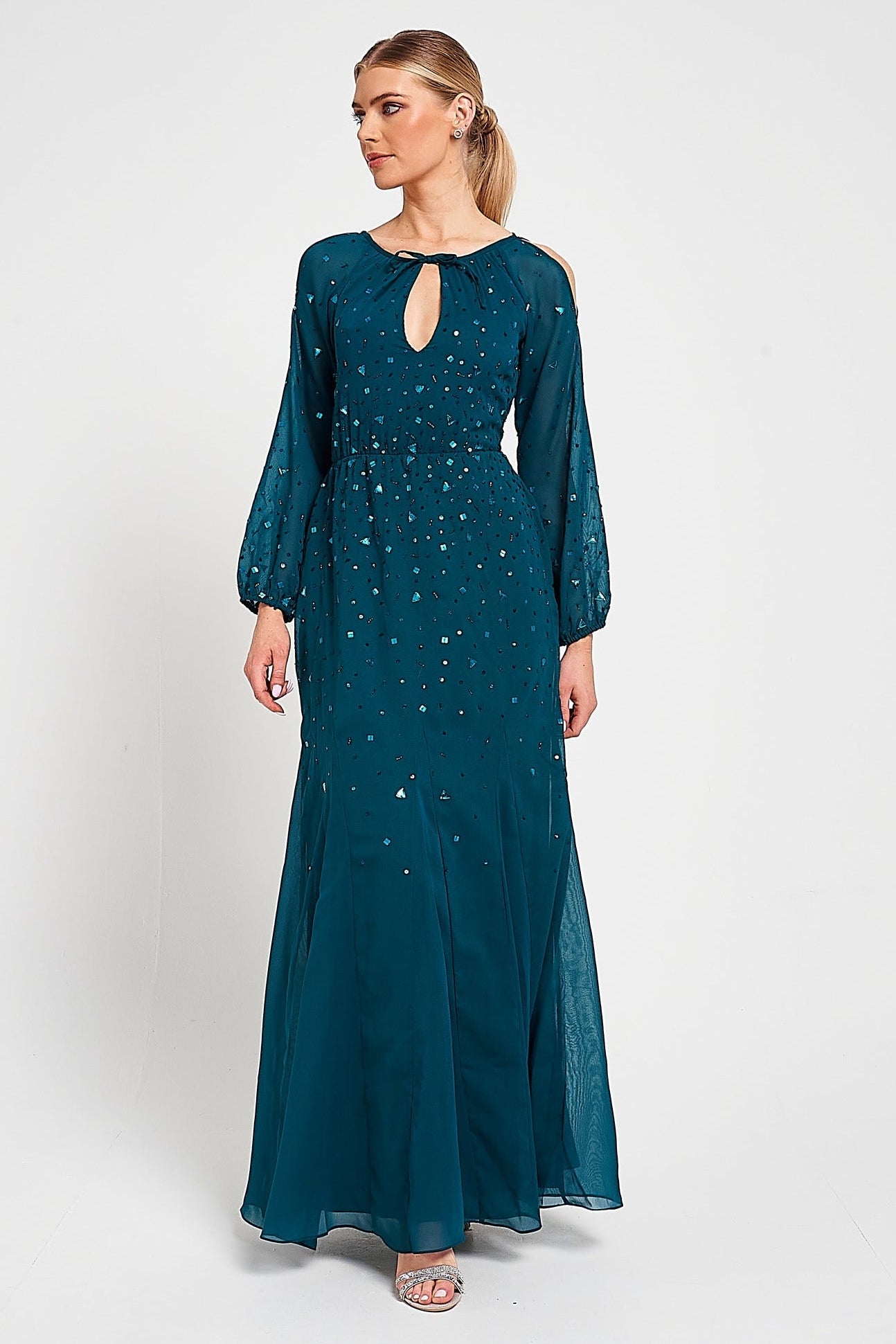 Ruth Green Embellished Maxi Dress 