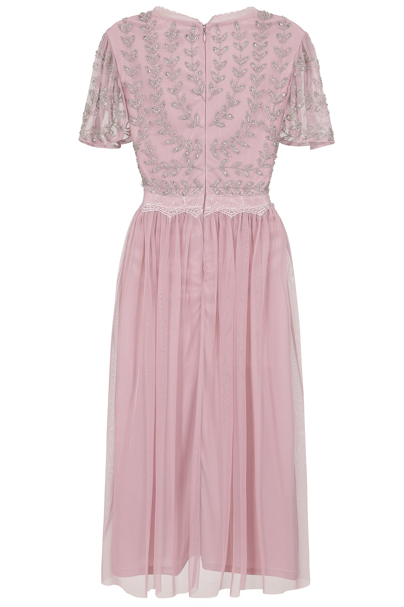 Ruth Violet Blush Embellished Midi Dress