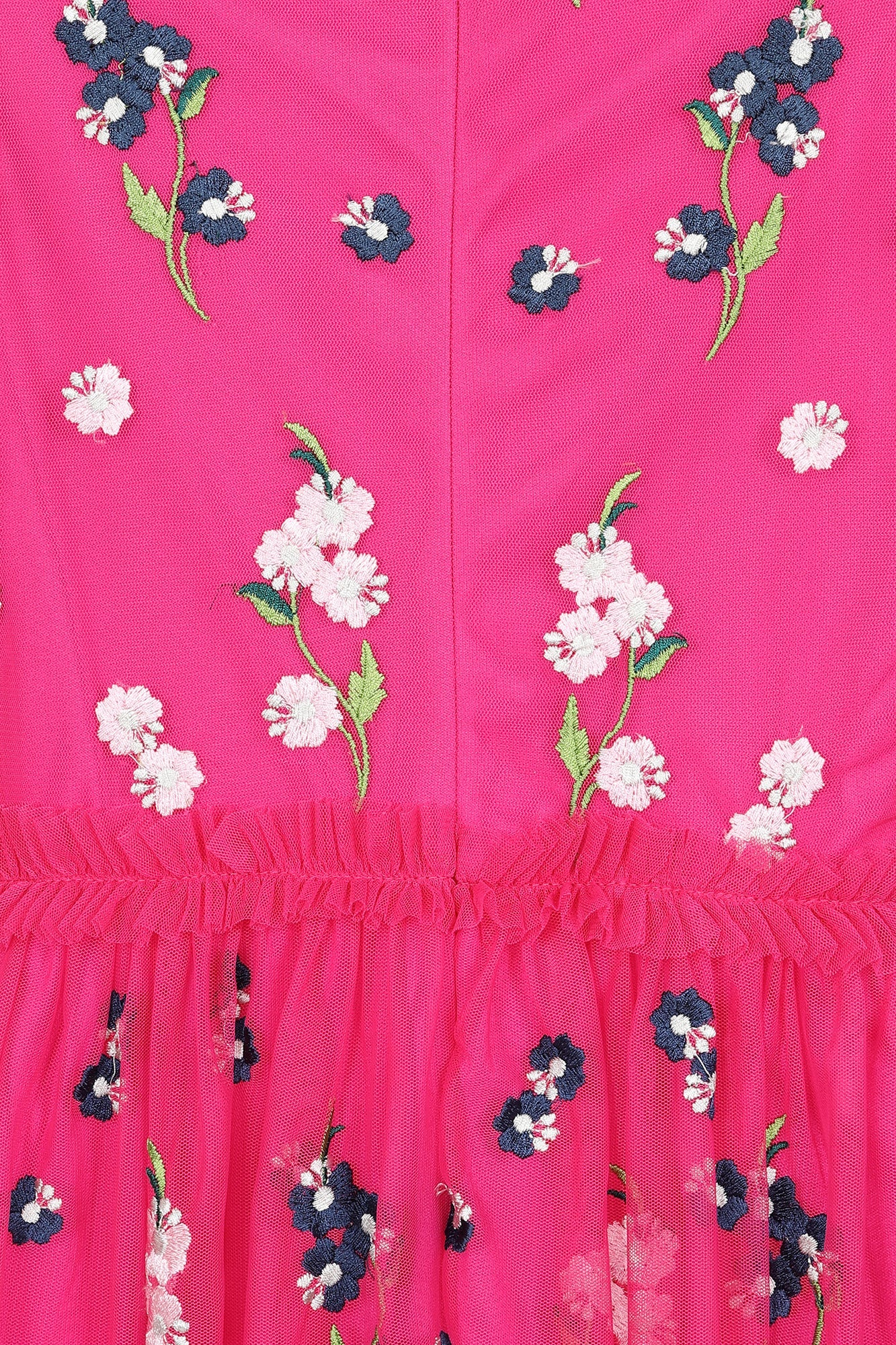 Rydia Floral Embroidered Maxi Dress - Fuchsia