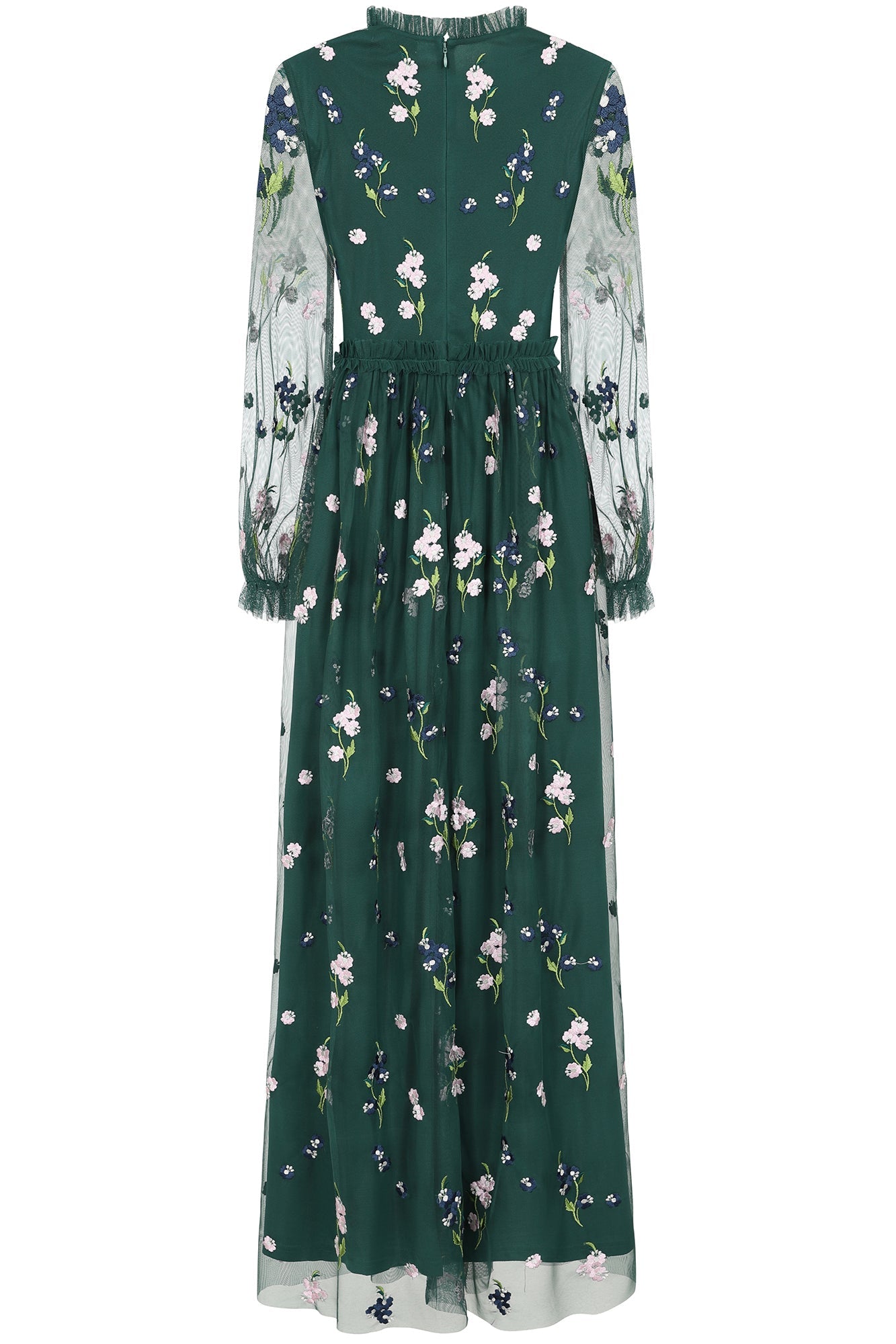 Rydia Floral Embroidered Maxi Dress - Alpine Green