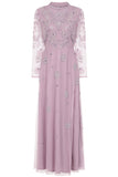 Sabina Embellished Maxi Dress in Lilac