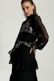 Sable Black Embroidered Midaxi Dress