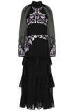 Sable Black Embroidered Midaxi Dress