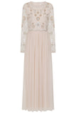 Senna Floral Embellished Maxi Dress - Nude