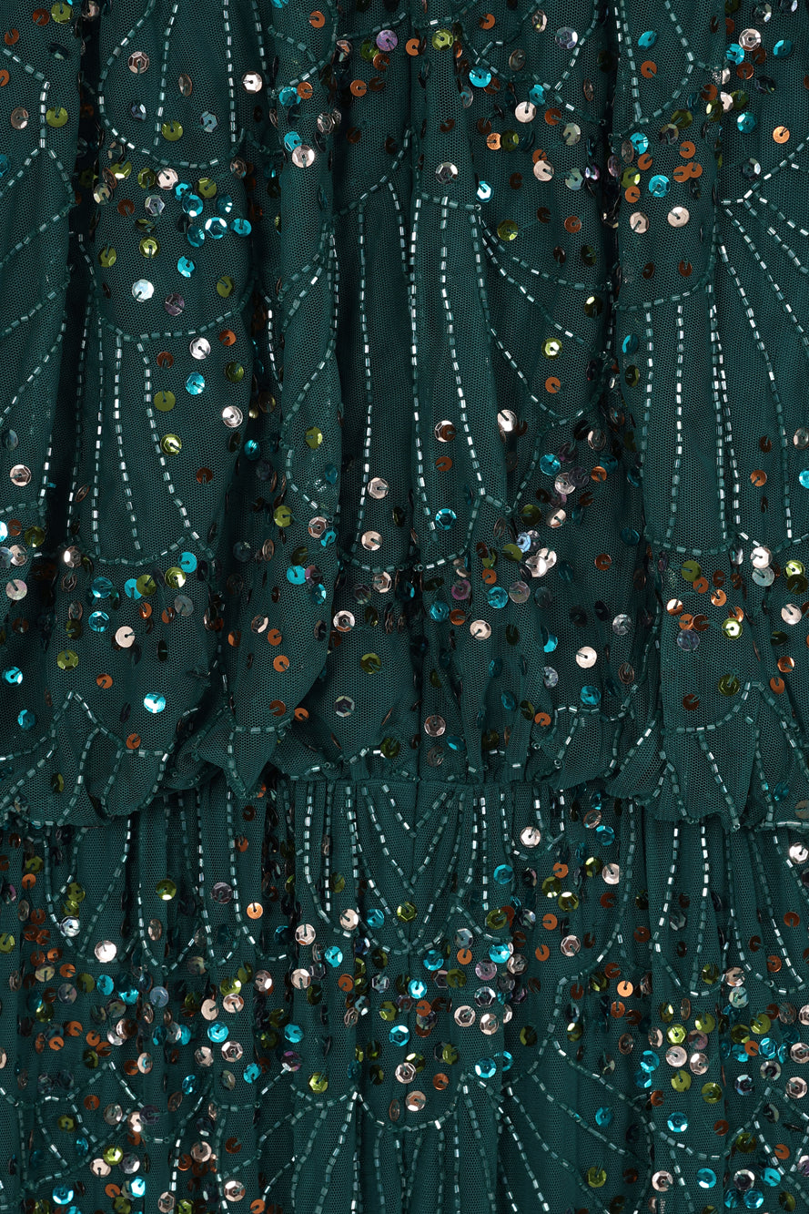 Sylvia Green Sequin Maxi Dress 