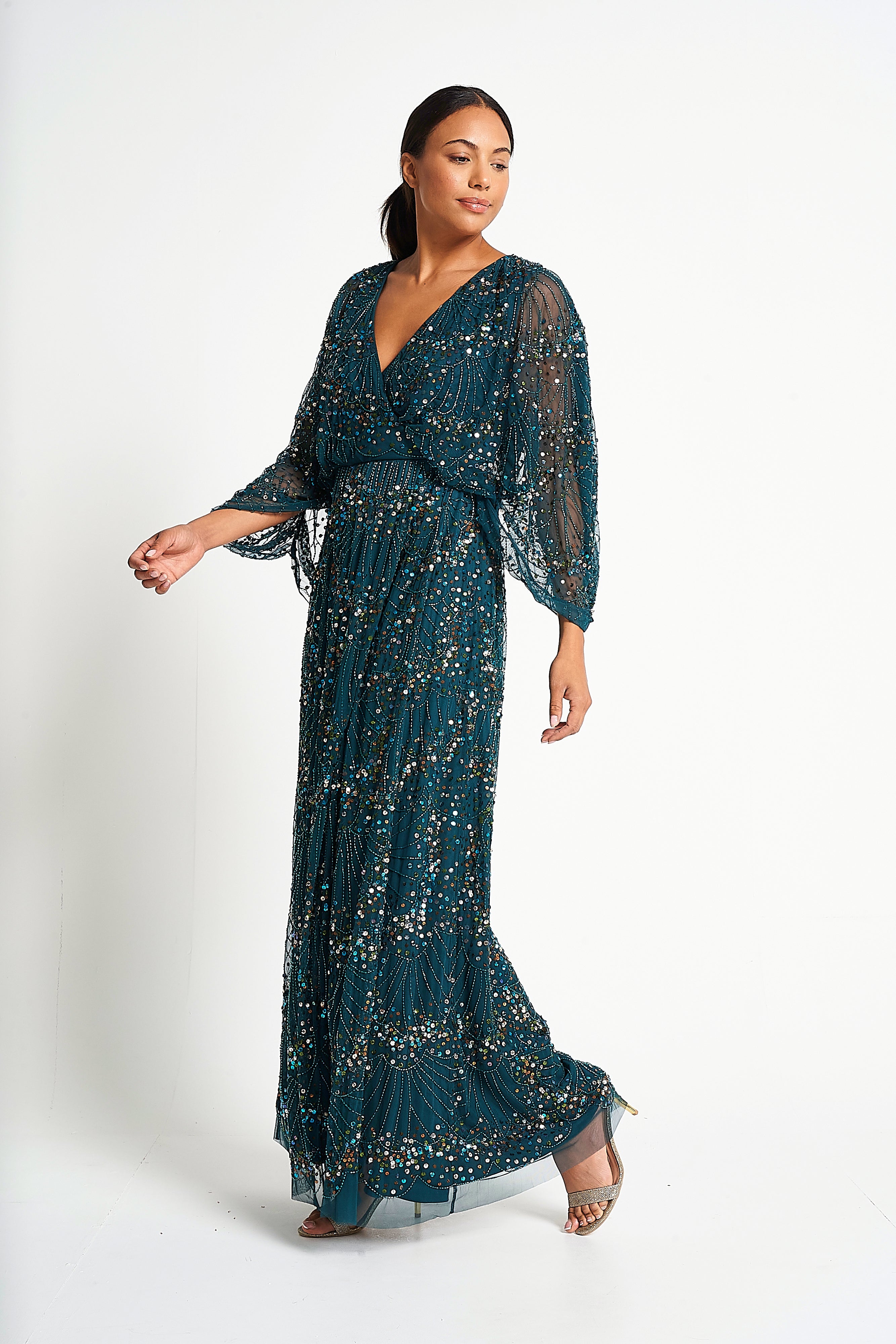 Sylvia Green Sequin Maxi Dress 