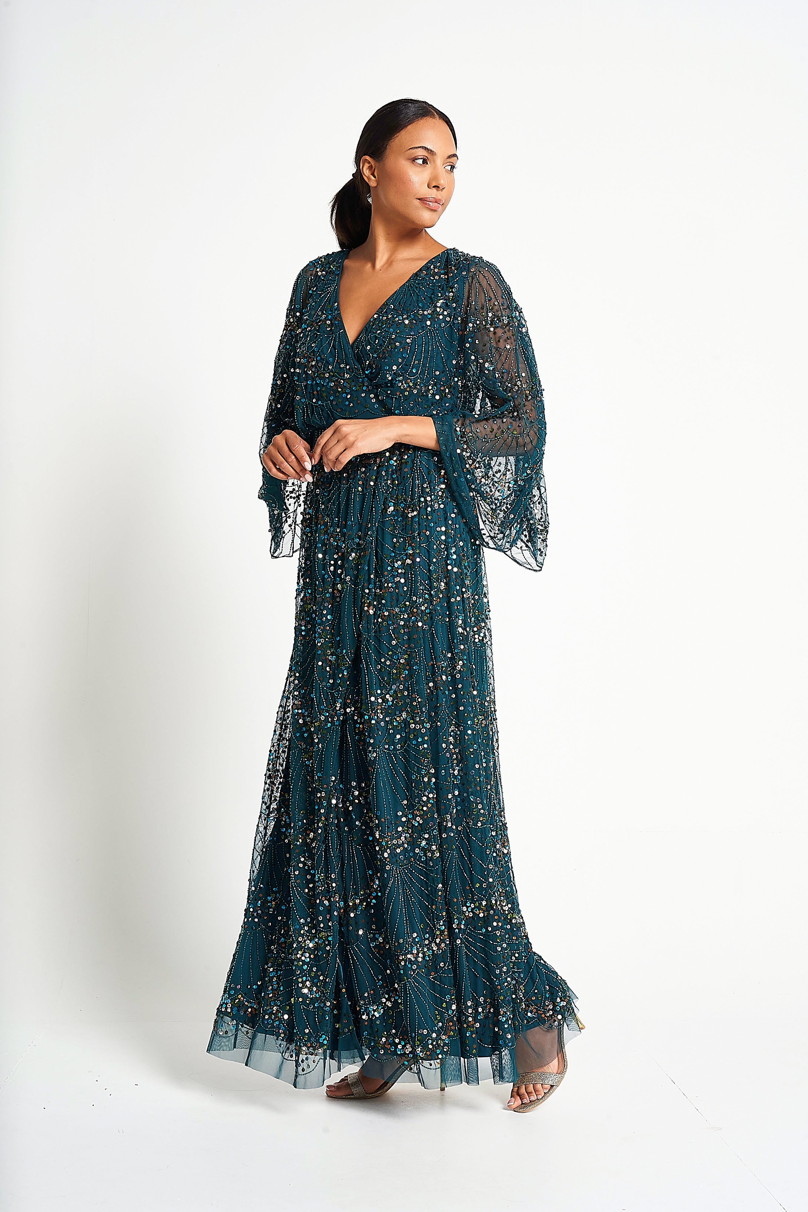 Sylvia Green Sequin Maxi Dress 