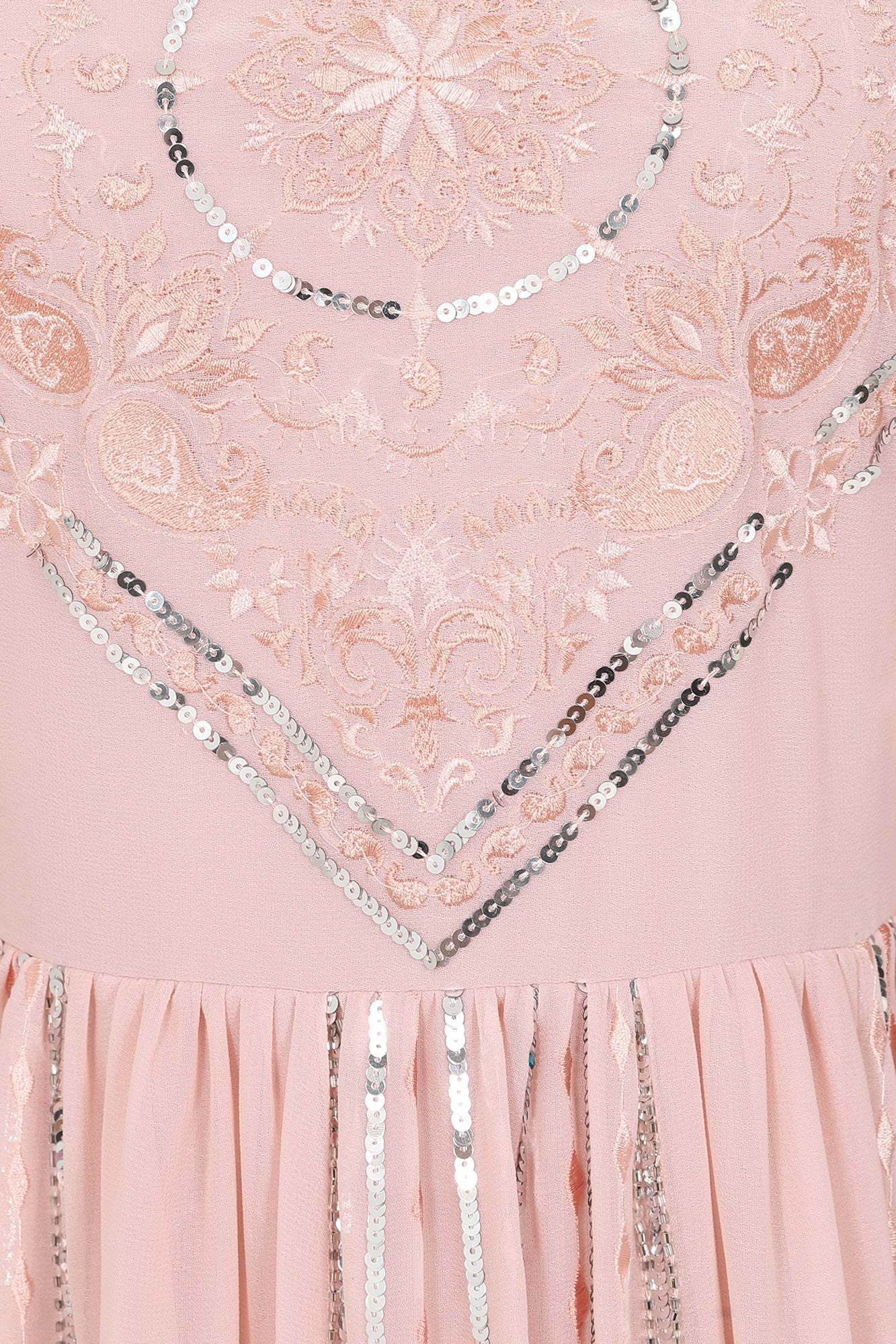 Tansy Blush Embellished and Embroidered Midi Dress