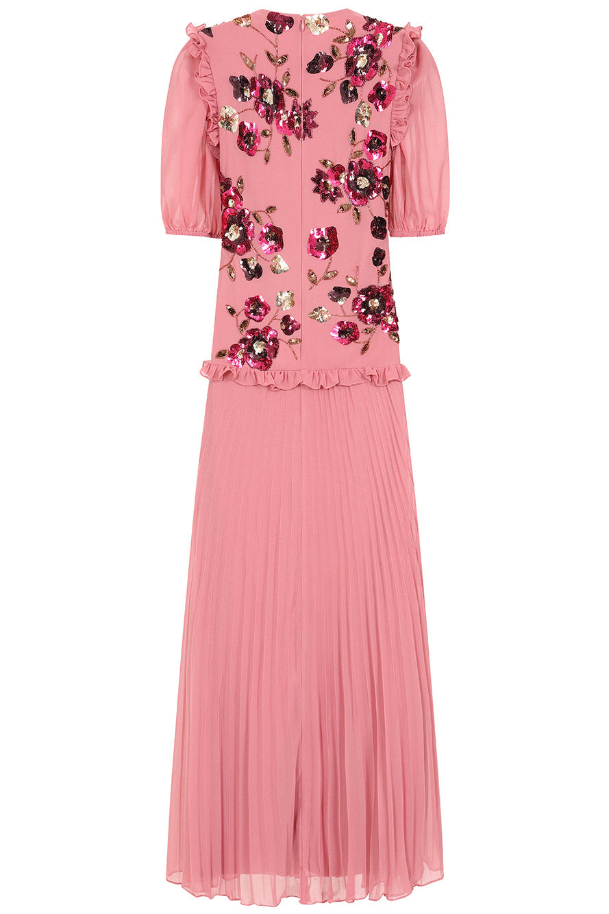 Teresa Pink Floral Embellished Maxi Dress