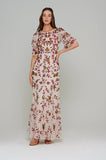 Tori Cream Sequin Maxi Dress