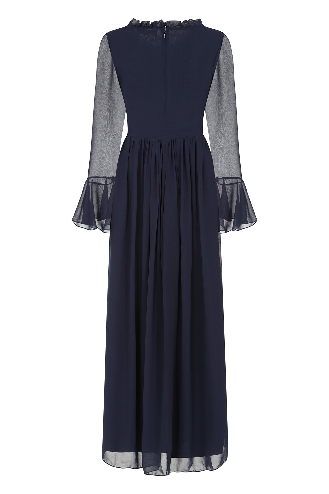 Frock and Frill Navy Embroidered Maxi Dress