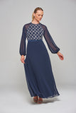 Valerie Embellished Maxi Dress - Navy