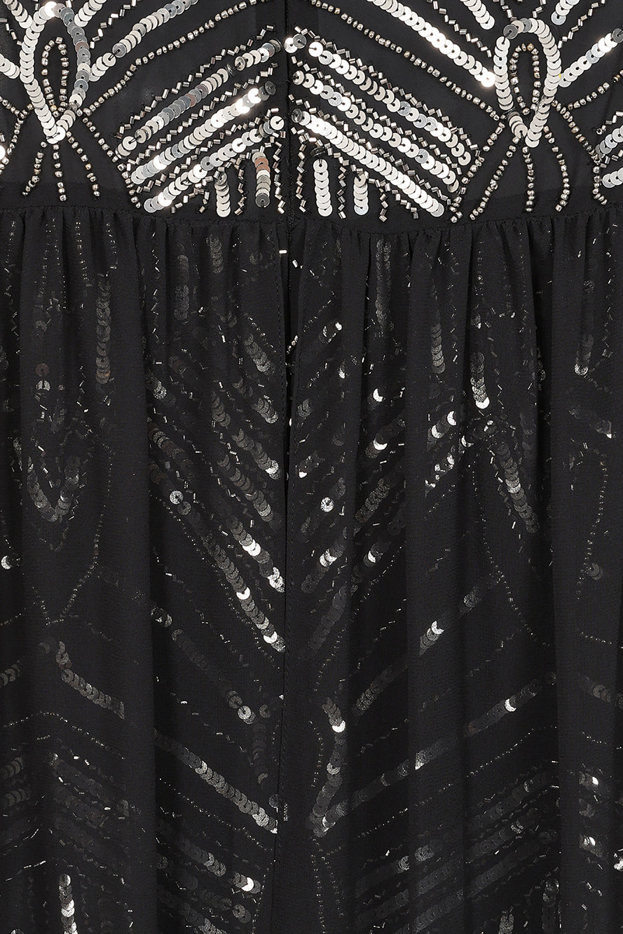 Verna black embellished cape sleeve maxi dress for evening and formal occasions